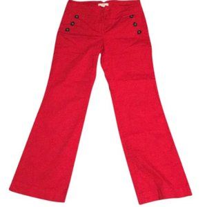 Ann Taylor LOFT Red Soft Denim Wide Leg Jeans 8P